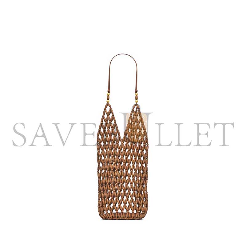 YSL SUPPLE BUCKET IN WOOD BEADS 821911KAAA29384 (44*15*15cm)